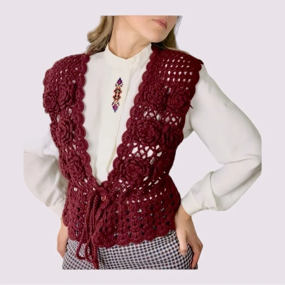 Live and Let Live Crochet Cardigan size L